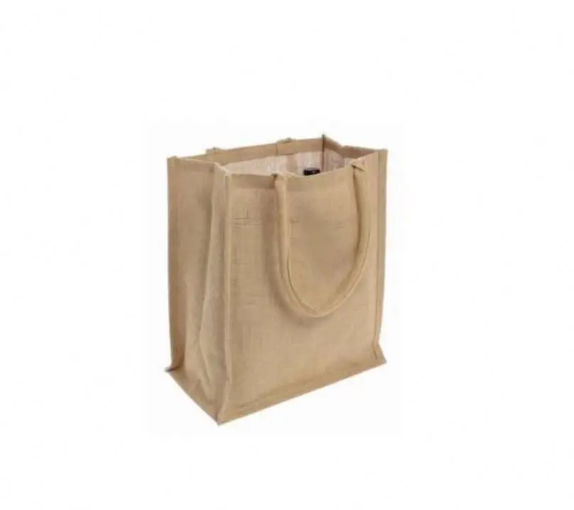 Reusable Jute Wine Carrier Natural Jute Burlap 6 Bottle Wine Tote Bag
