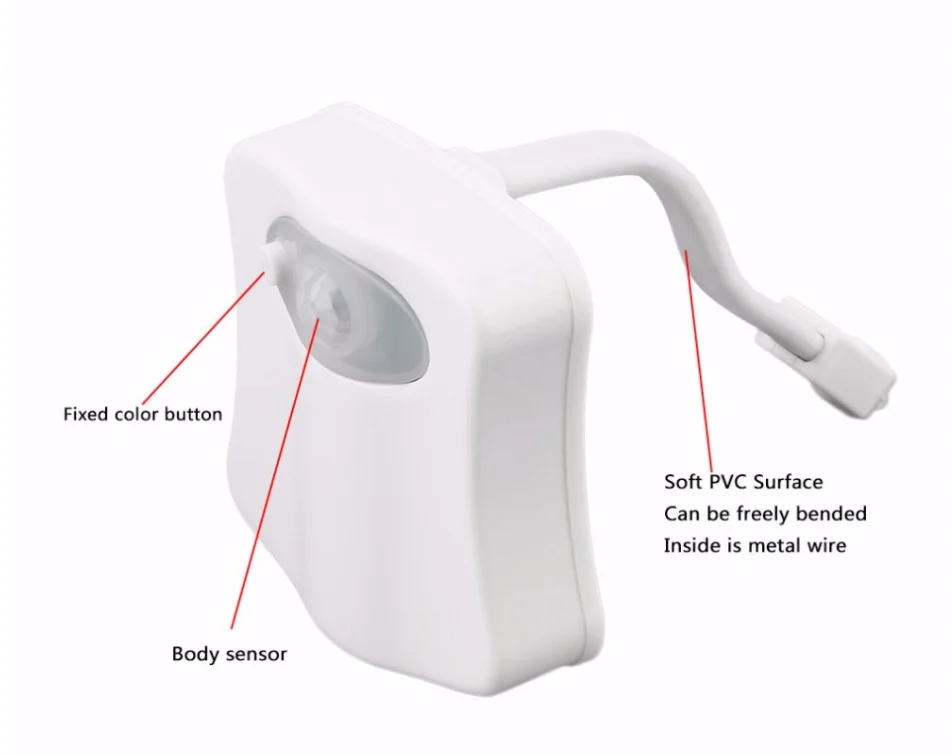 Smart PIR Motion Sensor Toilet Seat Night Light 8 Colors Waterproof Backlight For Toilet Bowl LED Luminaria Lamp WC Toilet Light