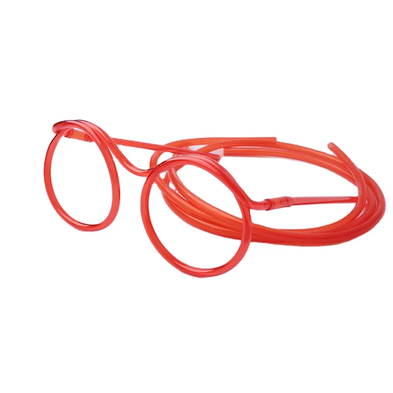 Многоразовые популярные пластиковые соломинки в форме очков для игр