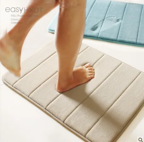 Memory Foam Kitchen Living Room Bathroom Toilet Floor Absorbent Non-Slip Coral Velvet Household Mat Carpet and Rug