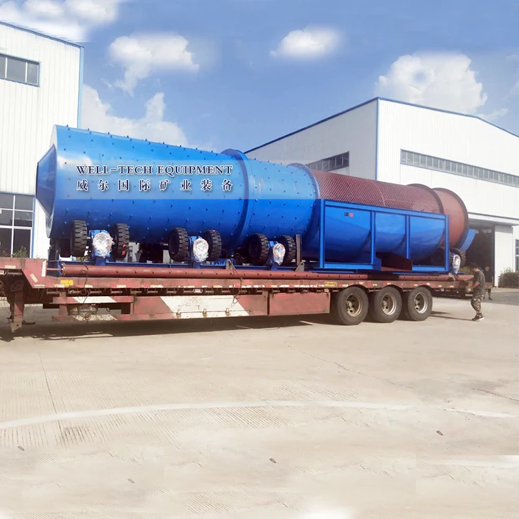 Scrubber trommel break up the clay and hard lumps