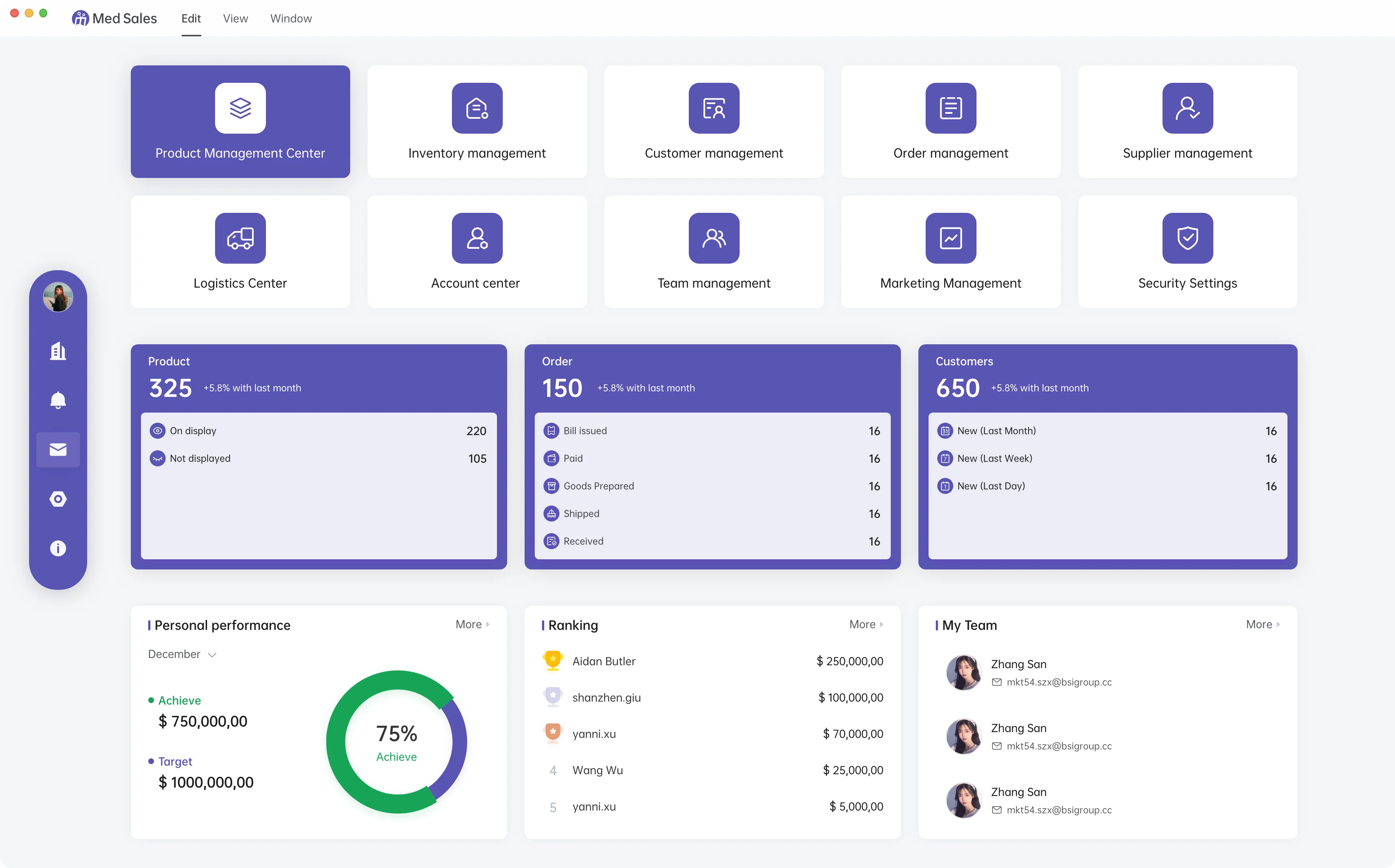 OEM Medical software ERP CRM system SAAS software for new start company product/stock/supplier management