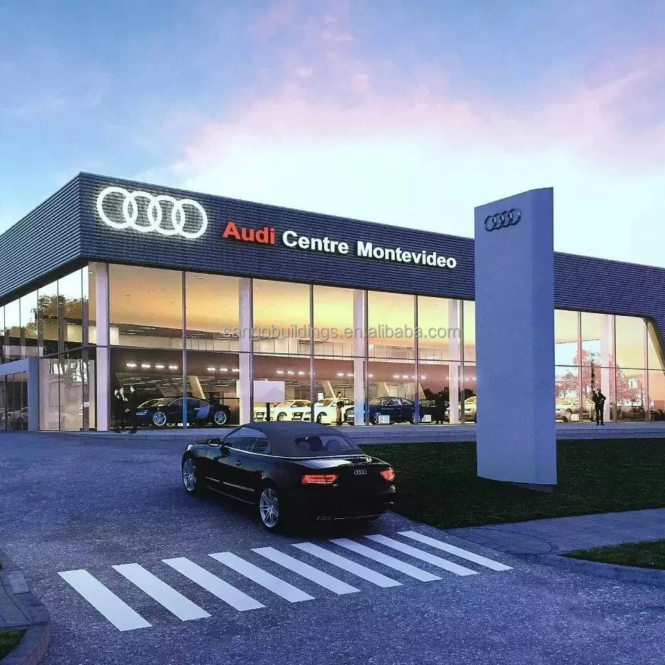 China Industrial Steel Structure Building Prefabricated Hall prefab Car workshops steel structure 4s showroom