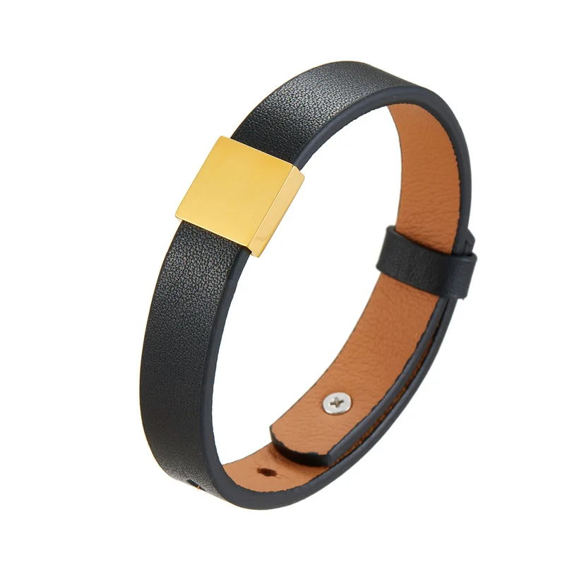 High quality simple design fashion  men bracelet true leather fashion bracelet jewelry