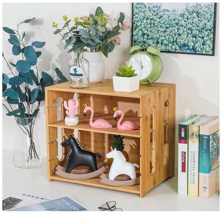 Бумажный Настольный сортировщик пилок с буквами из натурального бамбука, 5-уровневый органайзер для файлов со съемным верхним лотком