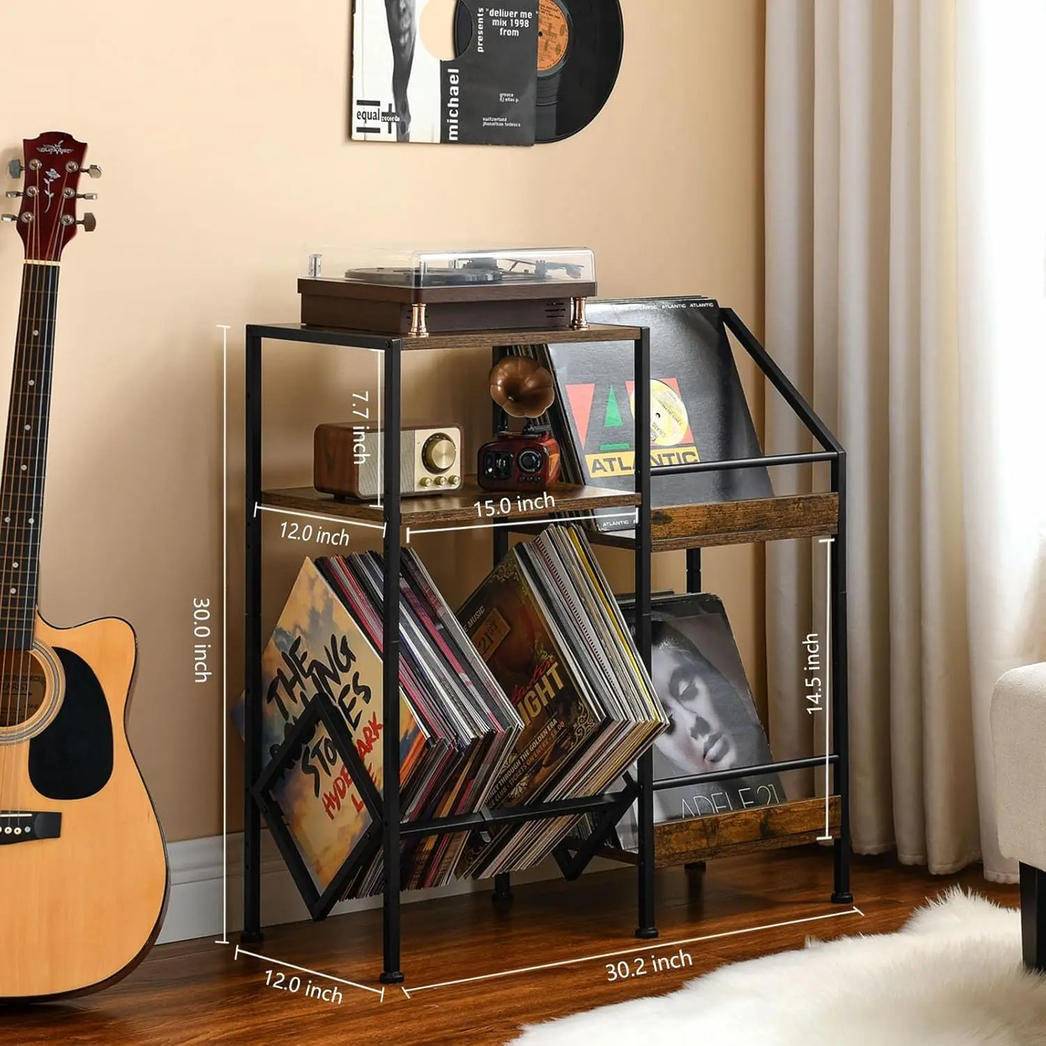 Bedroom Living Room Storage Record Table Holder Albums Vinyl Record Player Cabinet Record Player Stand