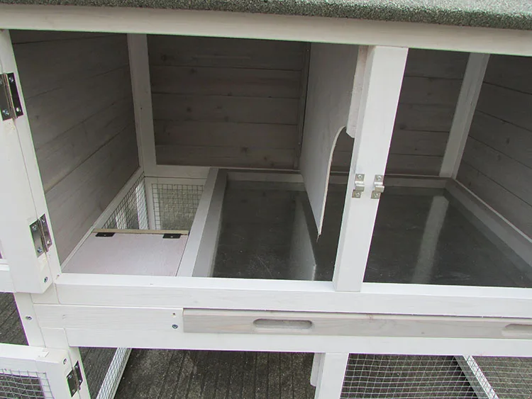 Cheap Design Hot Sale Prefabricated Custom Guinea Pig Ferret Wood Large Pet Cages House Home Run 2 Story Rabbit House Hutch Belt