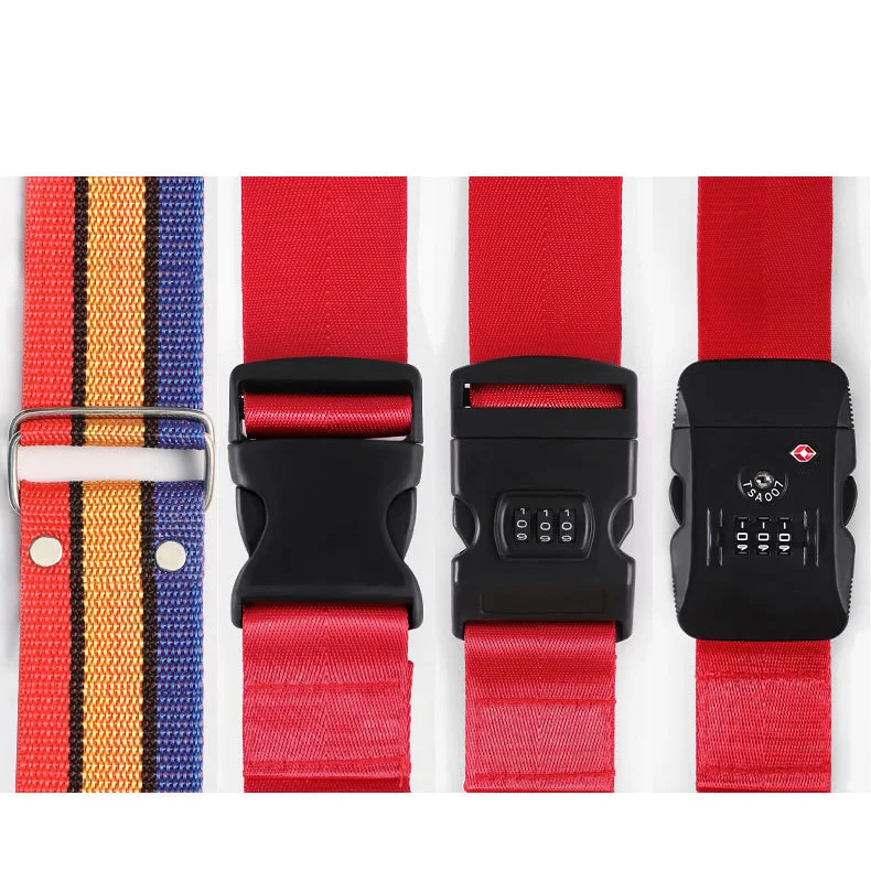 Custom Logo Sublimation Adjustable Travel Suitcase Strap Luggage Belt Cross Luggage Strap