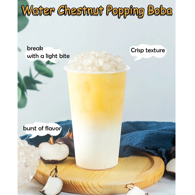 Bubble Tea Wholesale Bursting 900g Canned Water Chestnut Boba Pearl Milk Tea