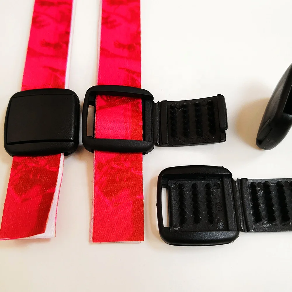 Custom Festival Dye Sublimation Wristbands with plastic toggles for event