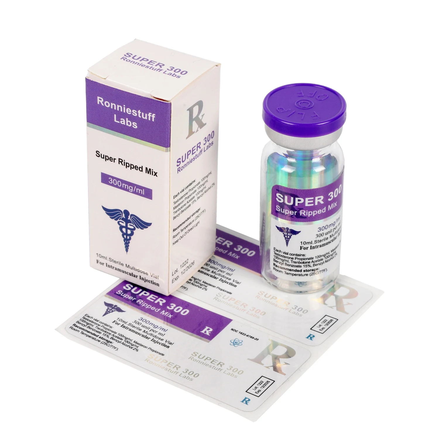 Custom hologram medical 10ml steroid vial  injection bodybuilding packaging box