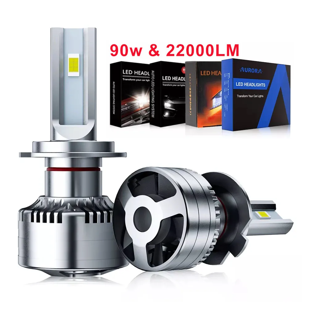 AURORA Patent 90W 22000LM car Led Headlight bulb H4/H7/H10/H11 Headlight Bulbs 9004/9007 car headlight lamp