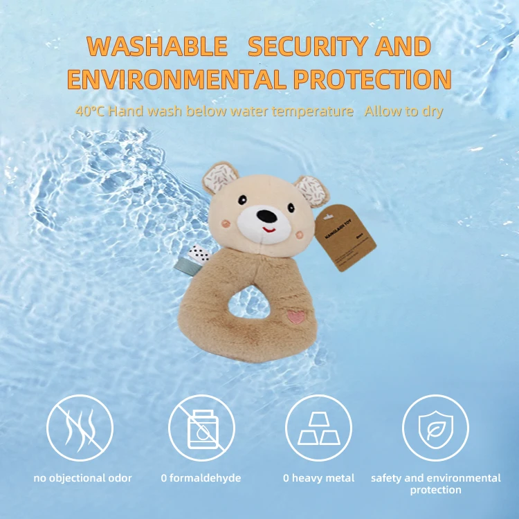 Newly Designed Unisex Plush Bear Rattle Toy Musical Sensory toy for baby toys 0-12 months plush baby rattle