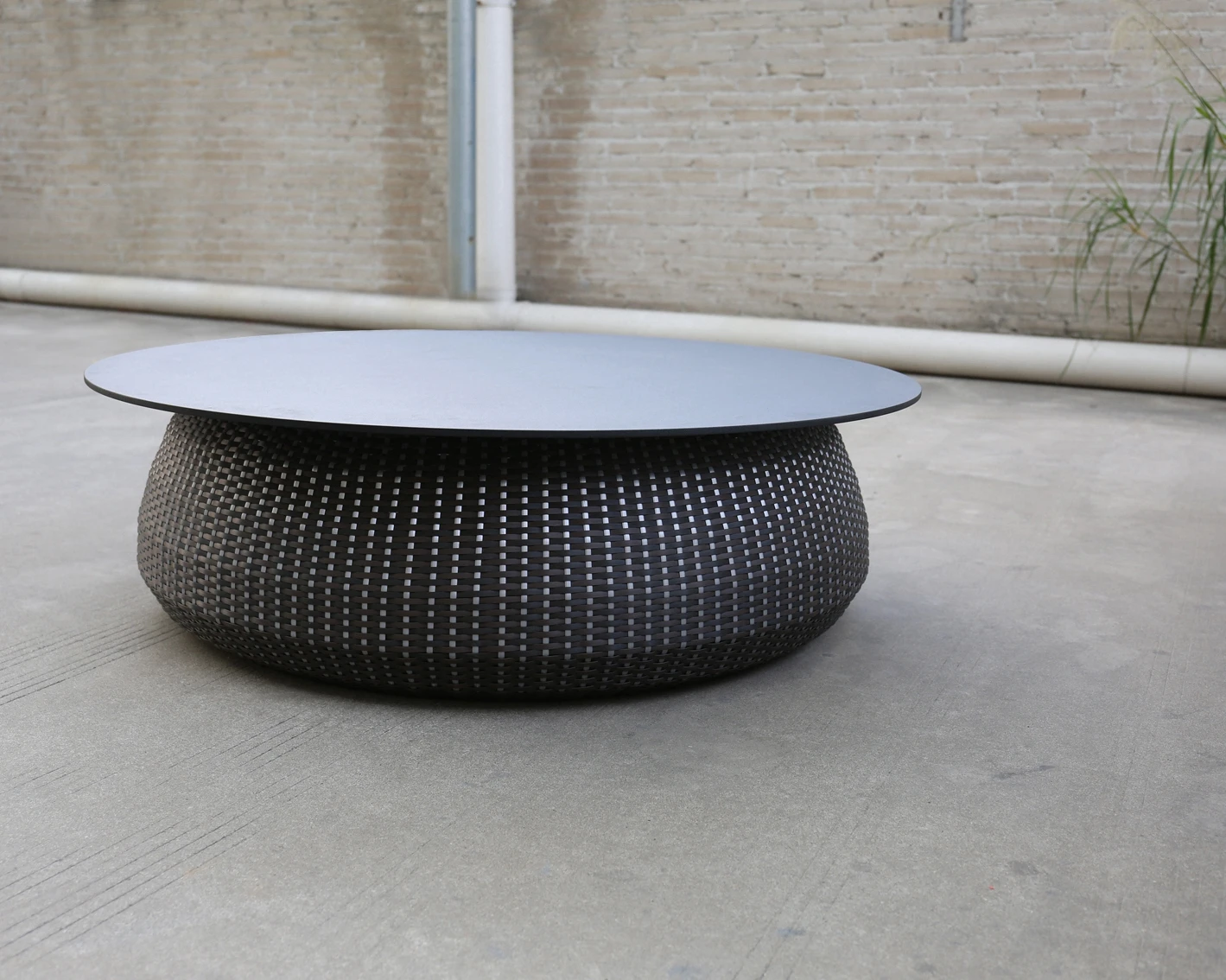 
Mixarts Patio Aluminum Table Top Rattan Wicker Coffee Tea Table 