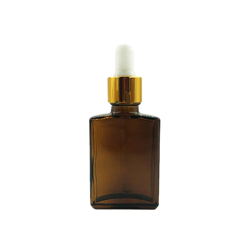 15 мл 30 мл 50 мл 100 мл сыворотка по уходу за кожей пластиковый флакон-капельница коврик черный матовый желтый квадратная стеклянная бутылка с пипеткой Косметическая упаковка бутылки
