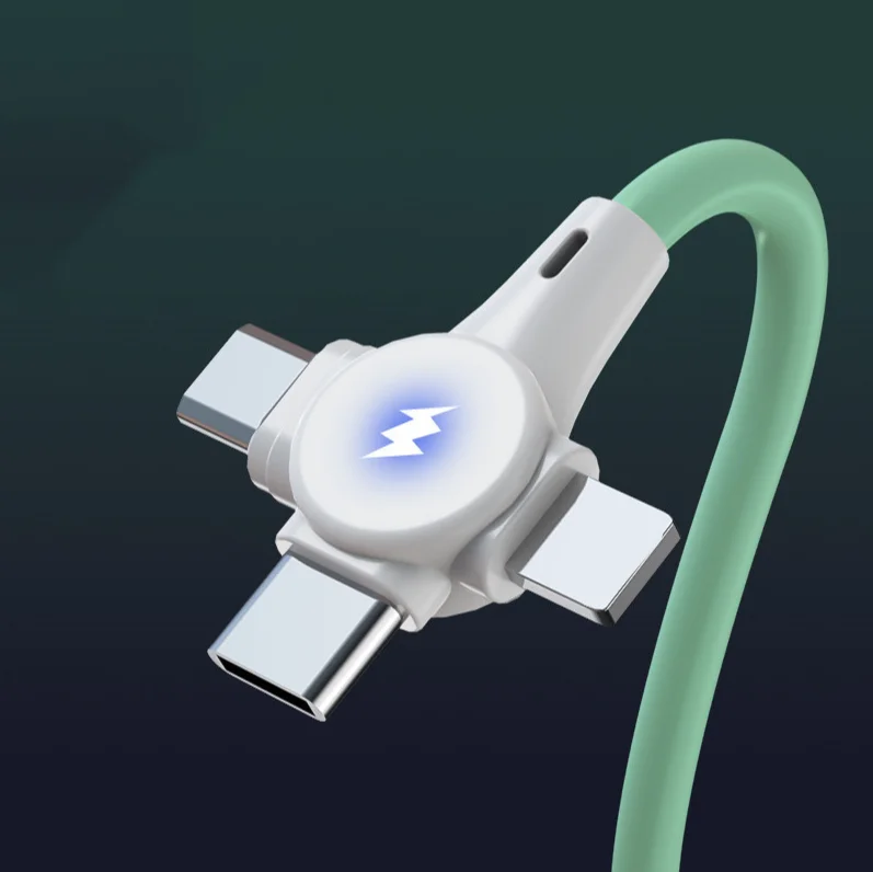 Новинка 2021, usb-кабель для зарядки 66 Вт, usb-кабель для быстрой зарядки, удлинение 3 в 1, светодиодная подсветка типа c 2 м
