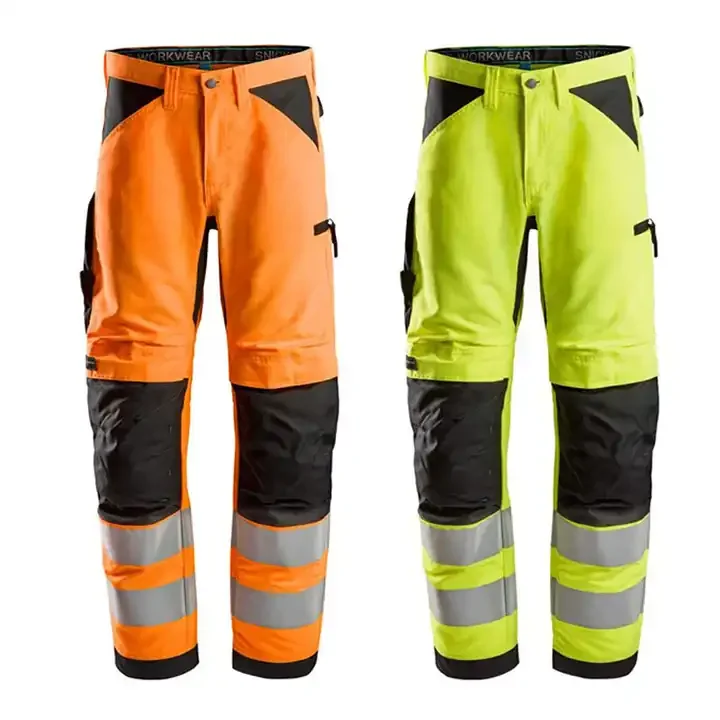 Custom Polyester Cotton Blend Men Mechanic Mining High Visibility Safety Work Wear Workwear Uniform Hi Vis Work Pants