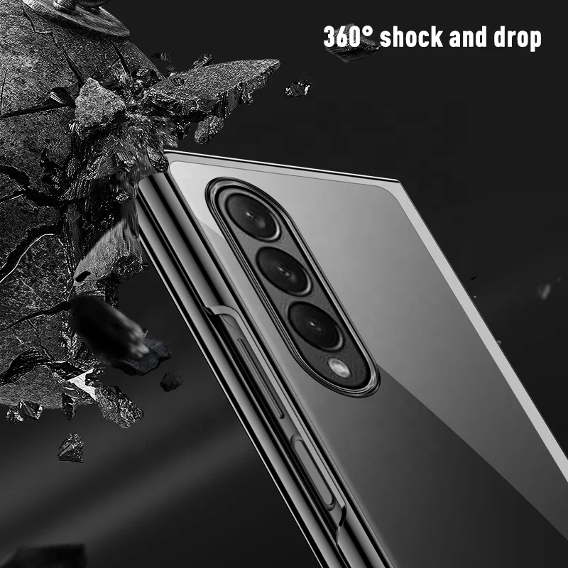 OMEVE для Samsung Galaxy Z Fold 3 5G чехол Ультратонкий гальванический Жесткий ПК кристально прозрачный задний Чехол