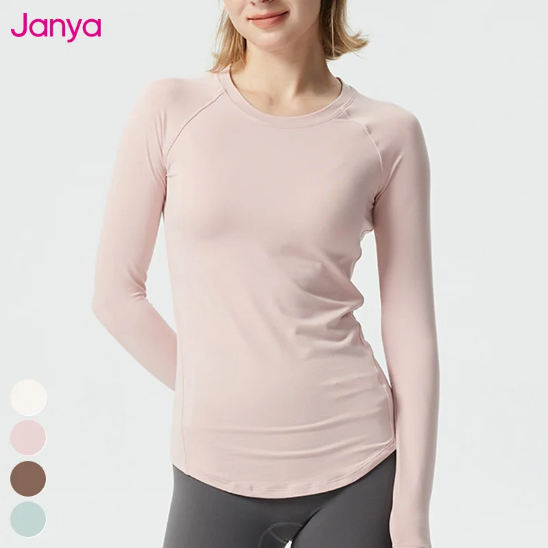 New Thin Tight Training Clothing Warm Running Sports Bottoming Top Gym Fitness Workout Shirts Long Sleeve Yoga T Shirt For Women