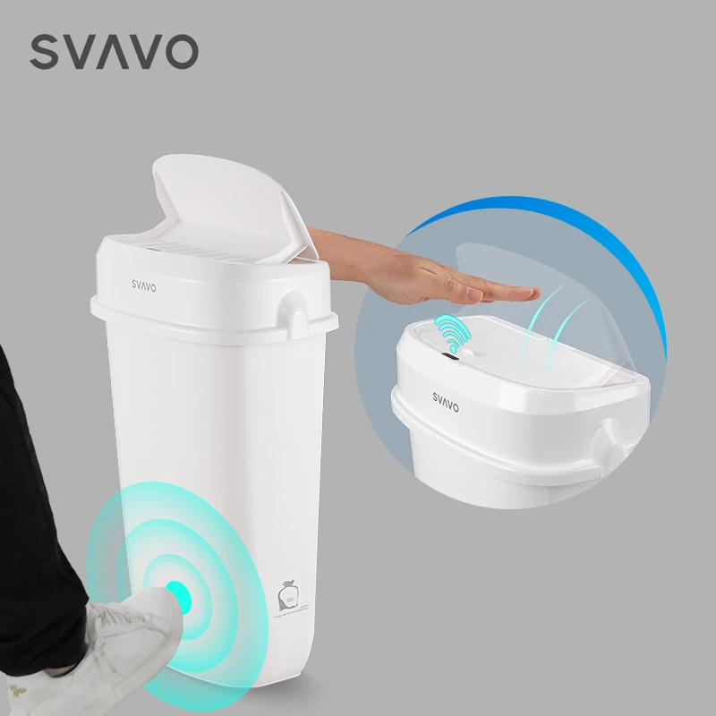 SVAVO 12L lady sanitary bin Plastic hygiene bin foot pedal Smart Waste Bin bathroom Garbage can Automatic diaper trash can