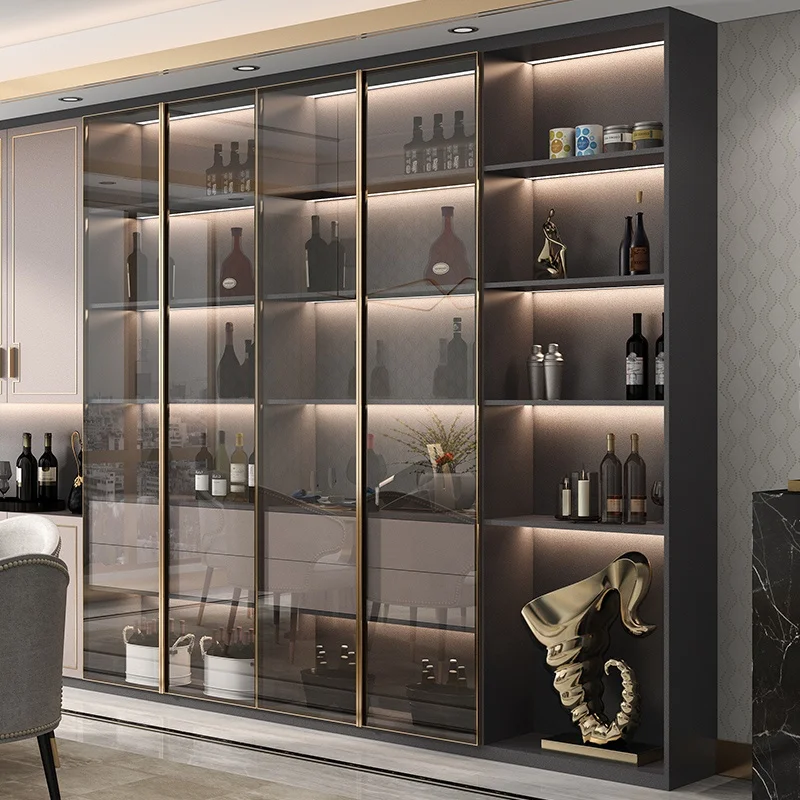 NICOCABINET, роскошный большой лаковый распылитель краски со стеклянной дверью, открытые витрины для вина для гостиной