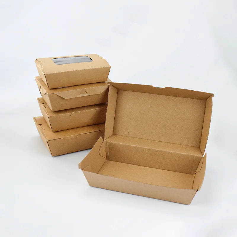 Unique kraft food container hamburger fried chicken takeaway box
