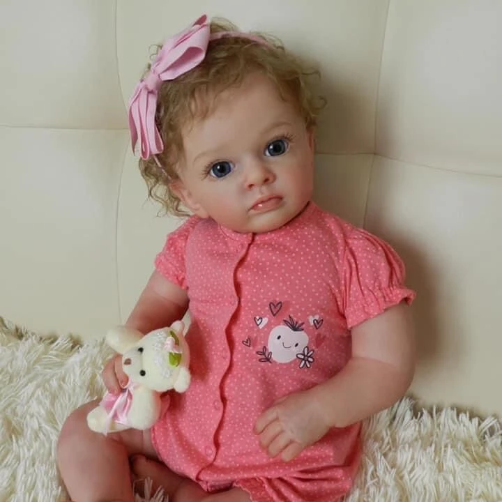 58CM Reborn Toddler Tutti Baby Girl Doll Soft Cuddly Cloth Body Lifelike 3D Skin Paint with Genesis Paint Art Doll