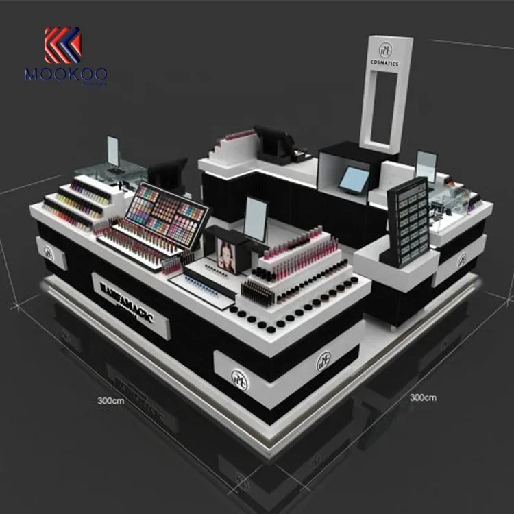 Nice mall cosmetic kiosk makeup display stand cosmetic