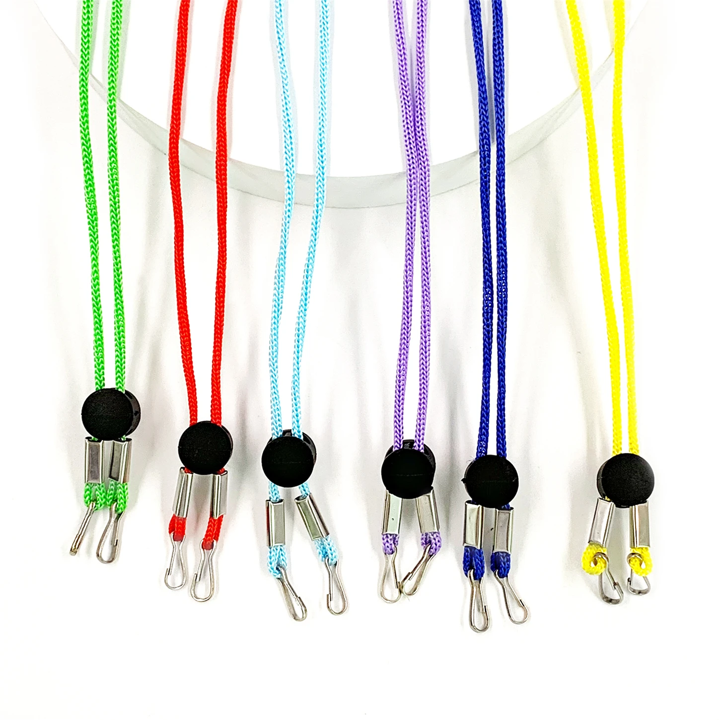 cheap chains round cord child adjustable length ear wearing strap polyester tube kids face lanyards with buckle for masking