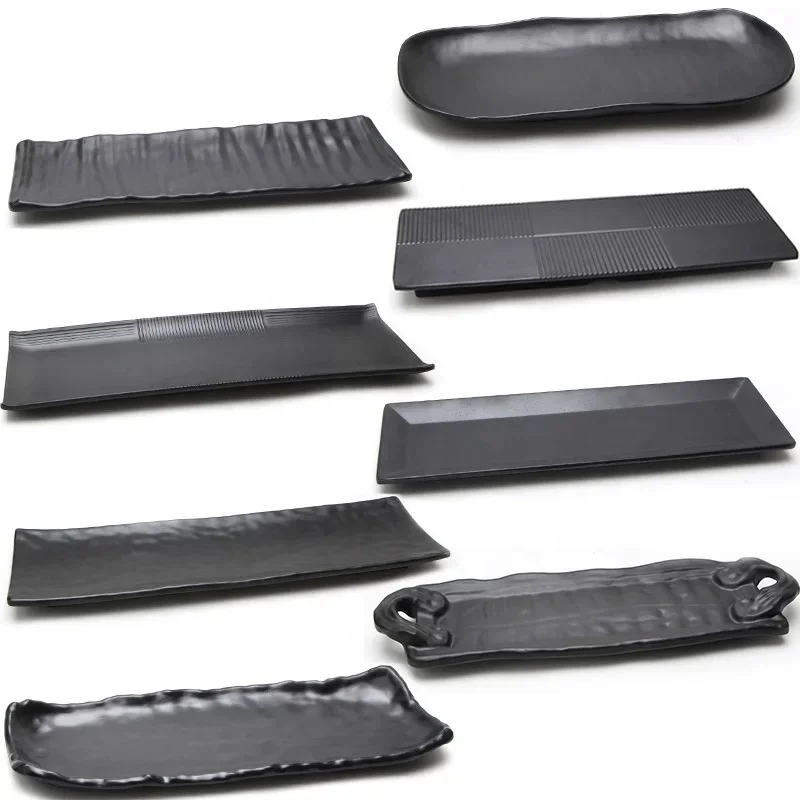 TaiYuanMei Manufacturer Beautiful Unbreakable Easy Washing Black Melamine Plates For Restaurant