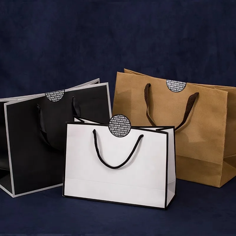  Custom Logo Printed Shopping Paper Bag Brown Kraft For