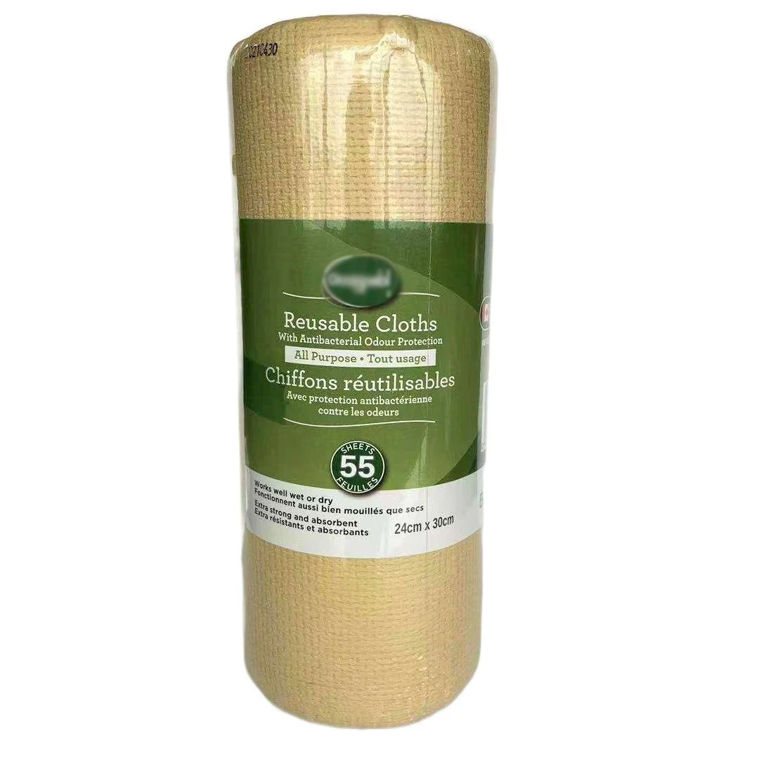 100% organic bamboo fiber  55 sheets Eco-Friendly reusable kitchen paper towels Kitchen Cleaning towel Roll