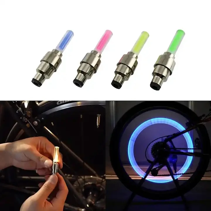 Car Wheel LED Light Tire Valve Cap Flash Tyre Valve Light Motorcycle Bicycle LED Wheel Light