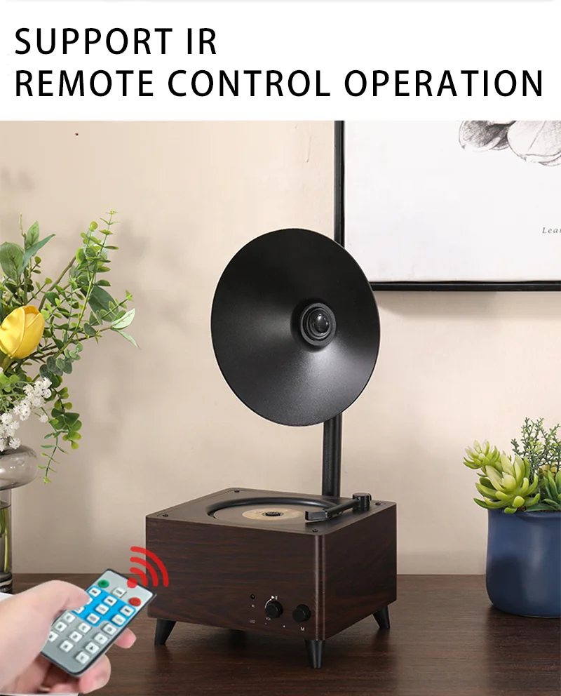Portable Multifunction IR remote control U disk playback With Blue tooth CD Player Speaker