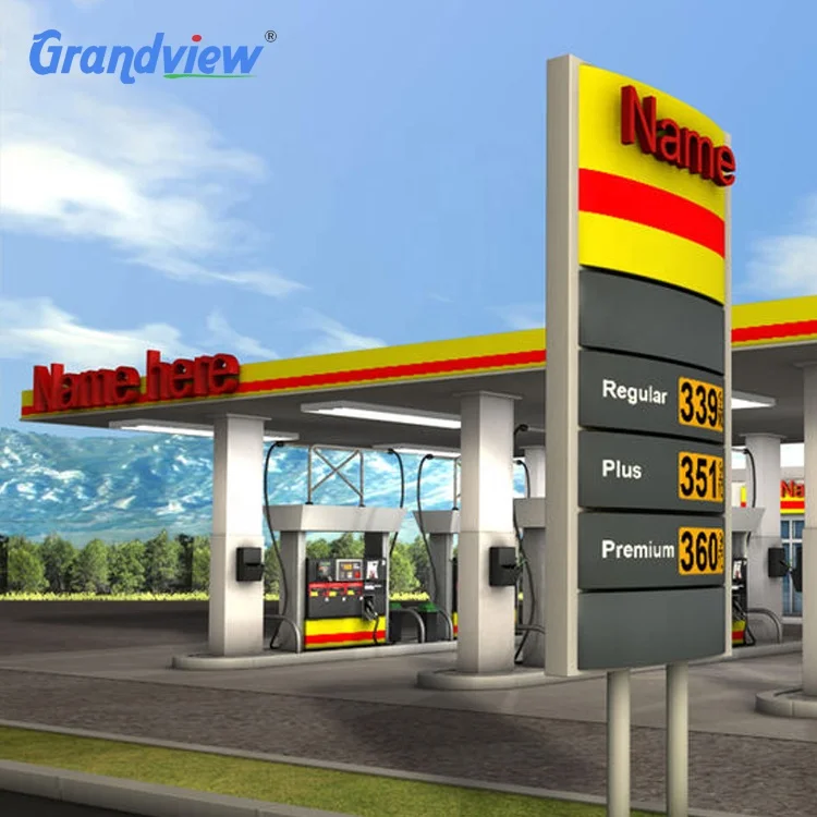 Wholesale factory cheap led pylon sign advertising board cheap aluminum petrol gas station pylon sign