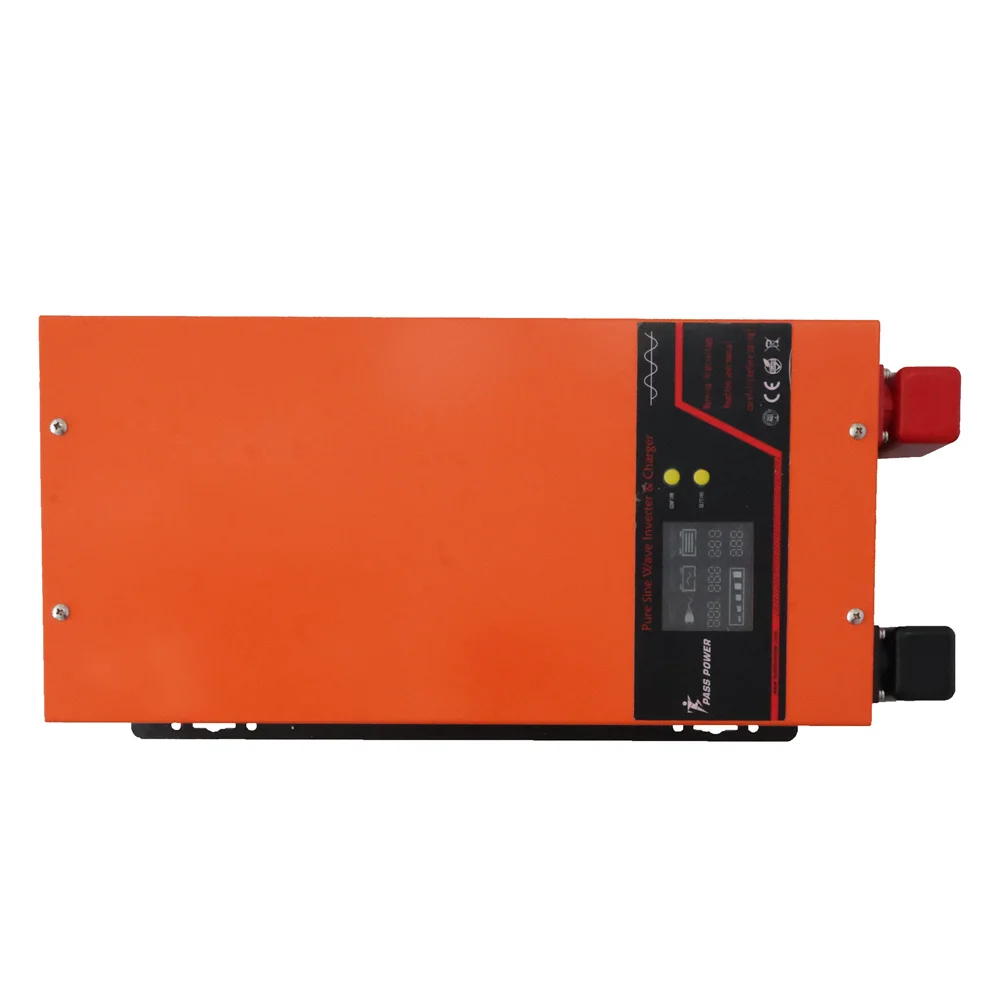 CE ROHS LCD Display dc to ac 24v 48v 230v 6000w low frequency pure sine wave hybrid solar inverter with lithium battery charger