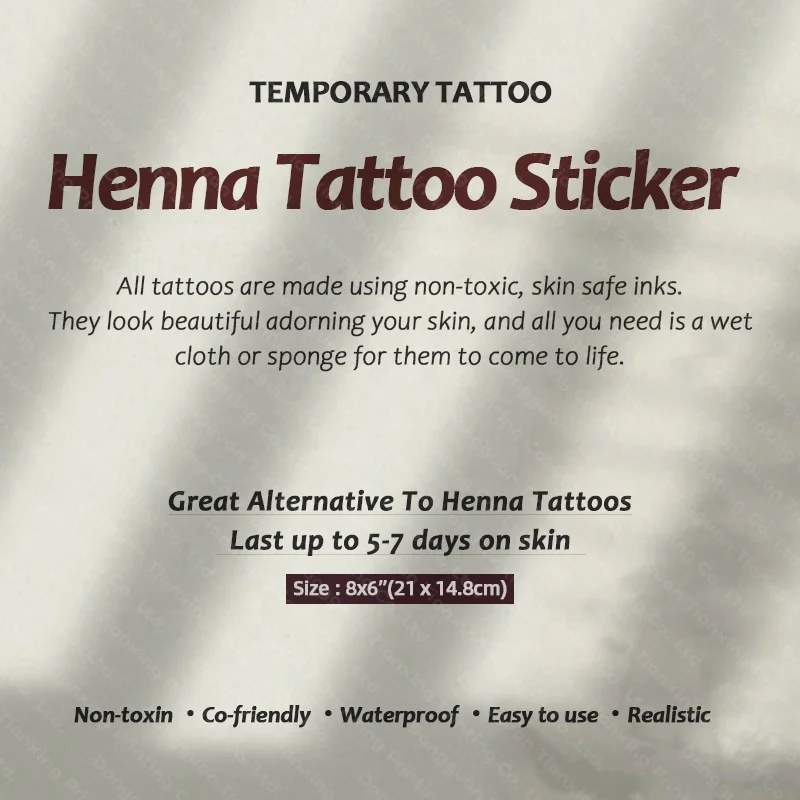 Flower Pattern Lace Temporary Henna Tattoo Sticker With Waterproof High Quality