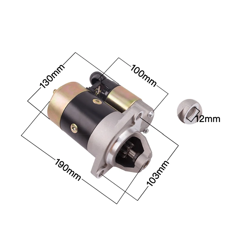 Diesel Engine Motor Starter 12V 0.8KW Copper Used On 170F 178F 186F Engine Starter Motor Generator Parts
