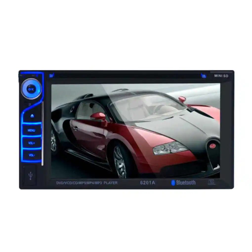 6.2' Universal 2 Din Car DVD/USB/SD/MP4 Player Auto Touch Screen Blue tooth Radio CD Player