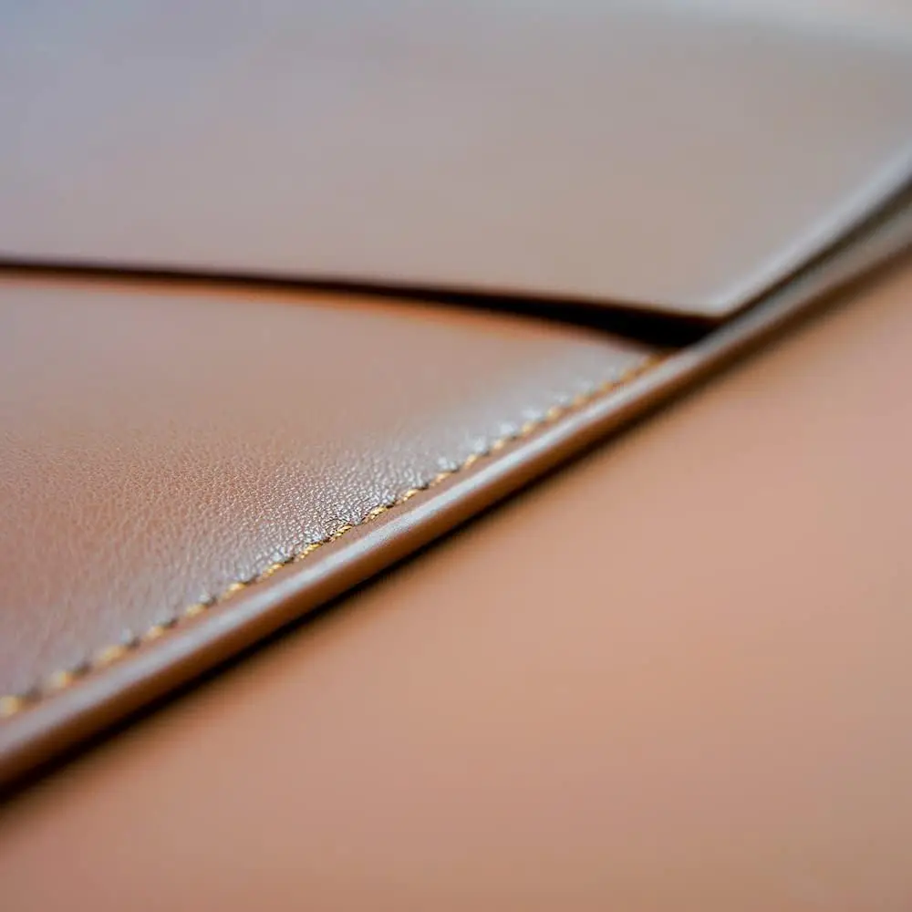 Laptop Sleeve for MacBook Air Pro 13 14 15 Inch 2023 M2 M4 Leather Bag 4 in 1 Pack With Mouse Pad Holder Pouch Genuine Leather
