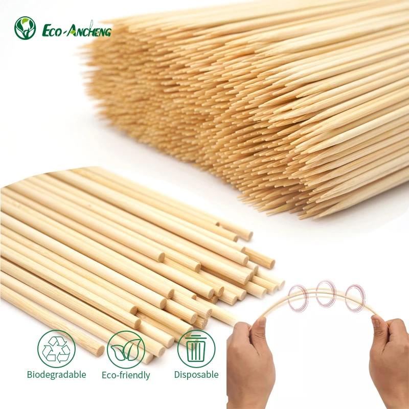Factory Direct Natural High Quality Steak Disposable Bamboo BBQ Skewer Sticks