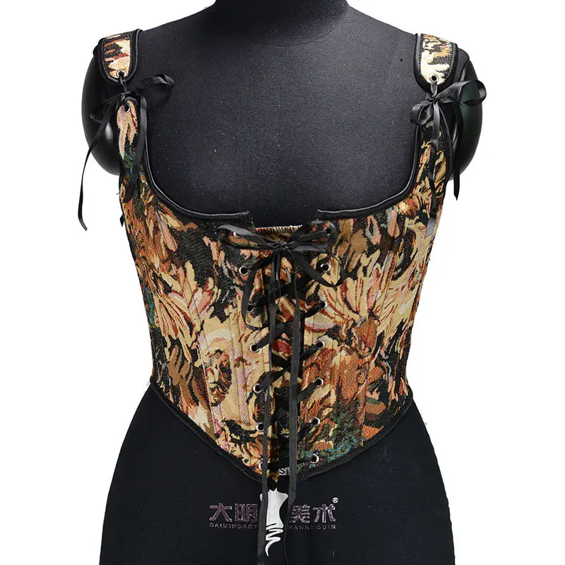 2023 Corset Tops for Women Rococo Cropped Tank Tops Lace Up Corset Bustier Elegant Baroque Corset Belt Overbust Lingerie