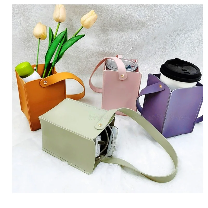 Персонализированные кожаные чашки держатель Красочные изолированные чашки рукава Нескользящие обертывания для напитков чашки