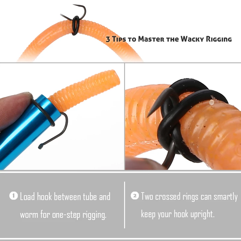 Tunala Wacky Rig Tool, Wacky Ring Tool ,Wacky Worm Kit for Stick Soft Baits