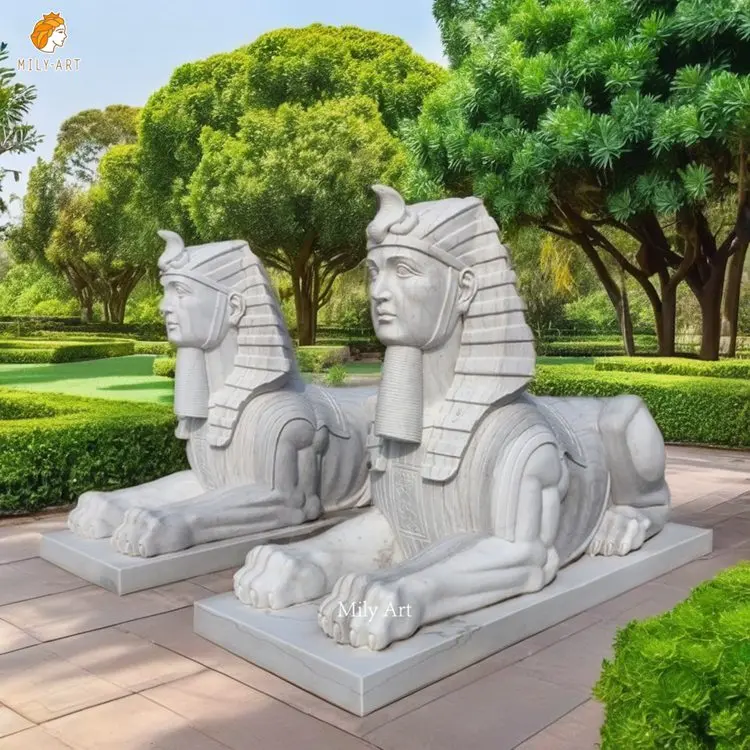 Wholesale High Quality Life Size Marble Sphinx Statue Sculpture for Resort Decoration