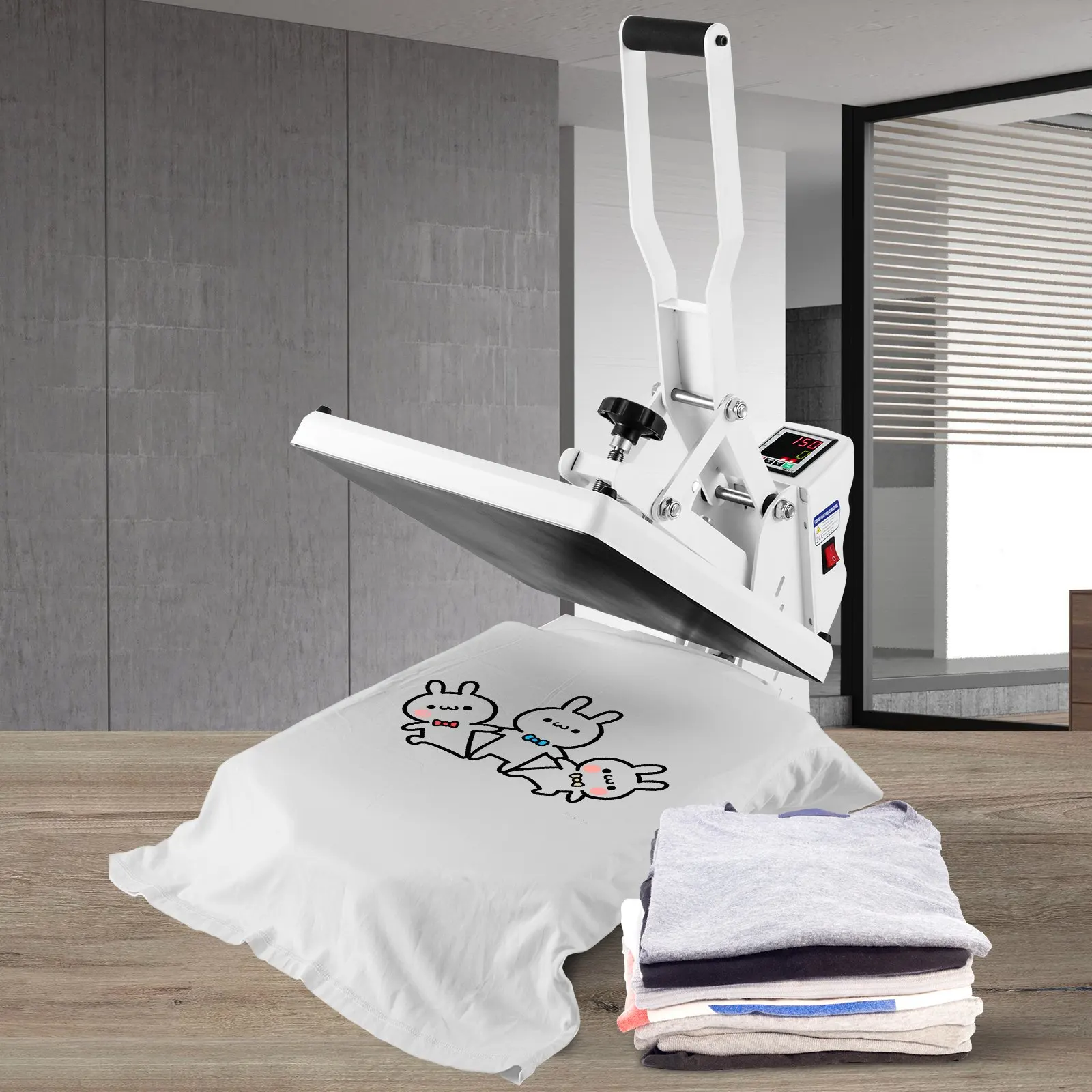 VEVOR 15x15 White Easy Use Industrial Sublimation Printer High Pressure Fast Heating Power Digital Heat Press Heat Transfer