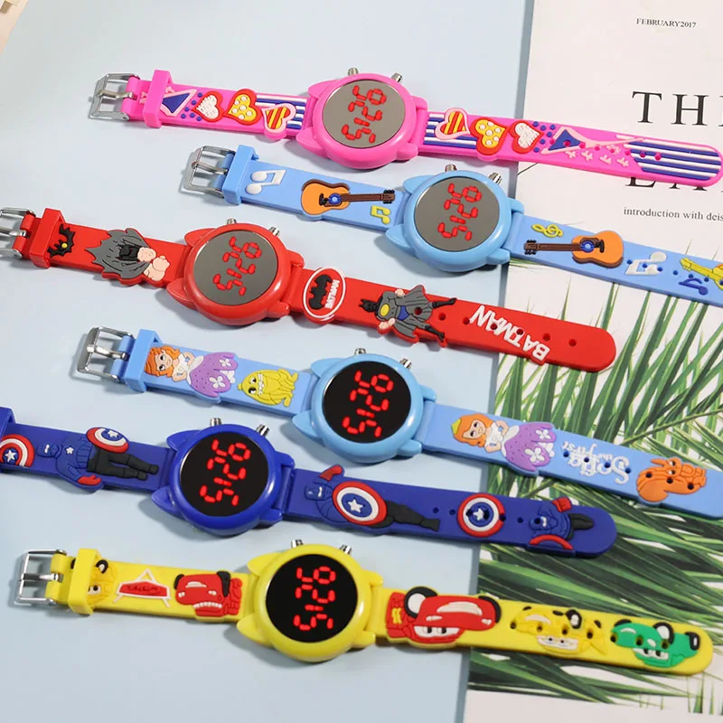 2023 Sport Bracelet Silicone Digital Wristband Children Unique Mirror Face Cartoon Dolls Led Watches Plastic for Girls Kids Fly