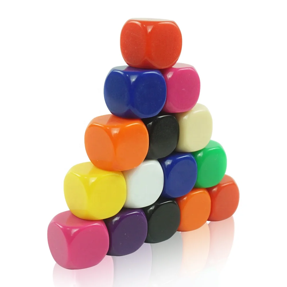 10 colors blank dice with round corner 16mm dice in stock for board game