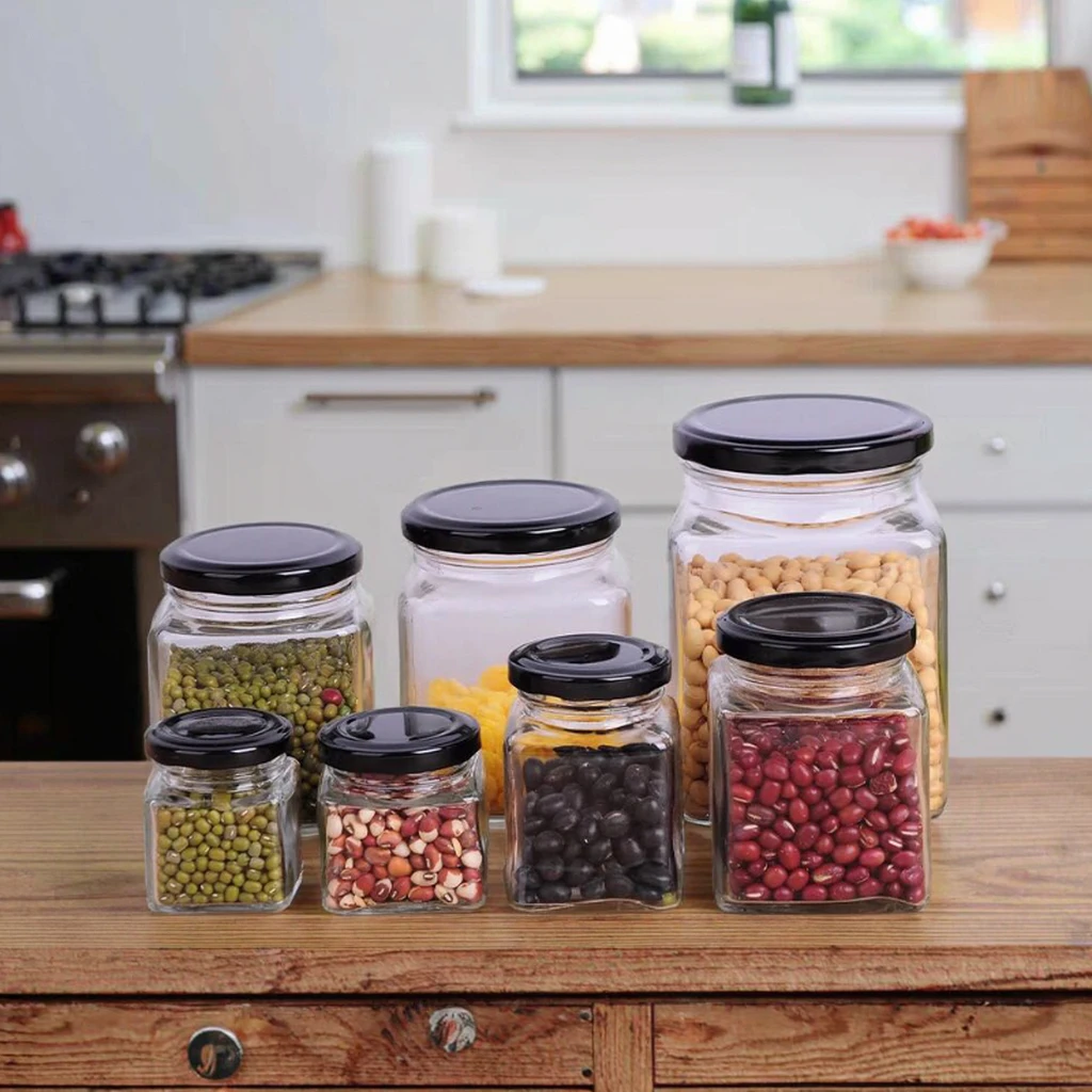 Оптовая продажа дешевые стеклянные банки для хранения продуктов герметичные и варенья