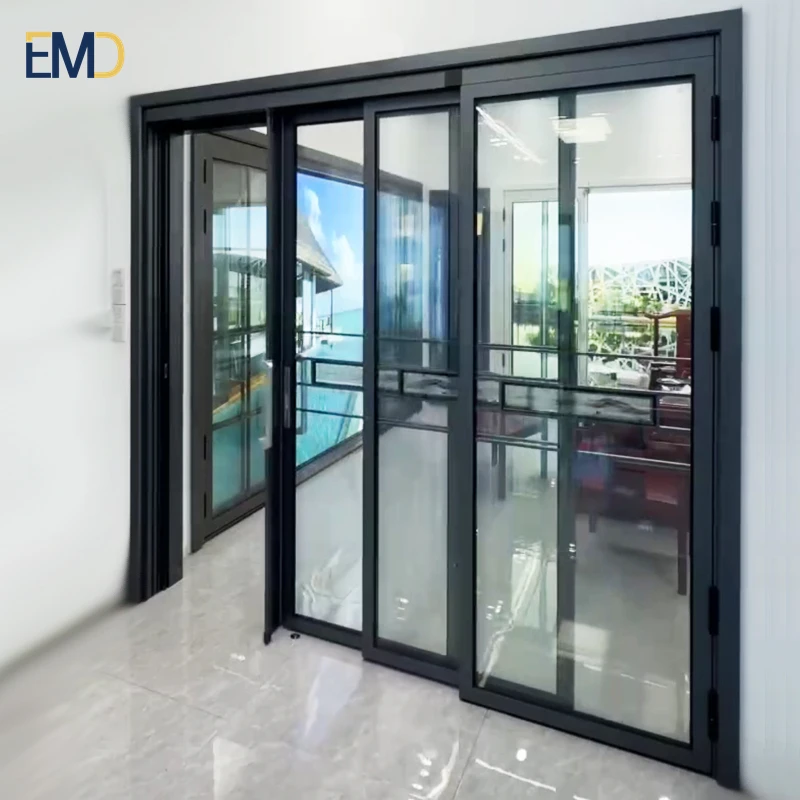 Customized balcony indoor folding Pd sliding swing double glass bathroom aluminum Pt door
